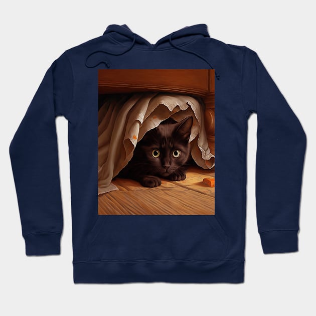 Cat under the bed Hoodie by Caravele